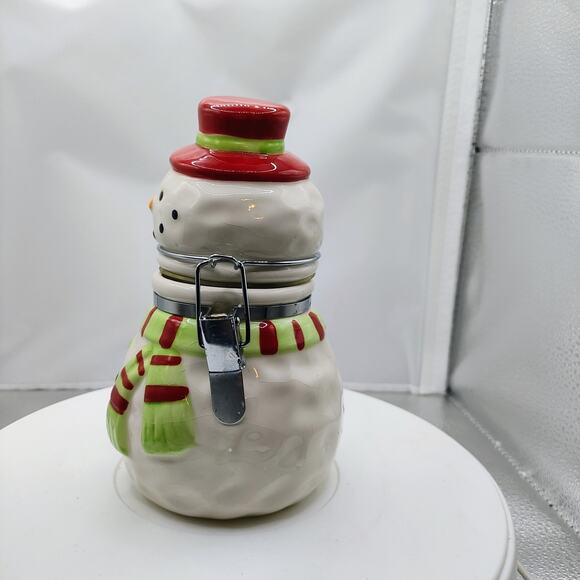 Boston Warehouse Snowman Ceramic Canister Holiday Kitchen Décor - Picture 4 of 12